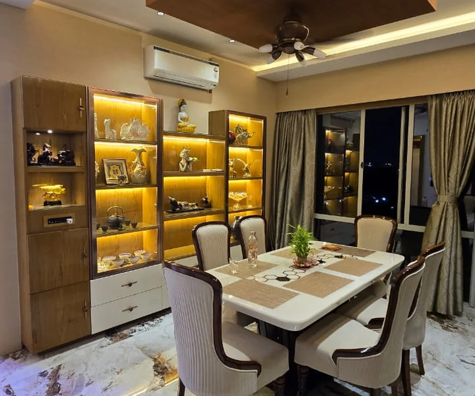 Dining room in warm light
