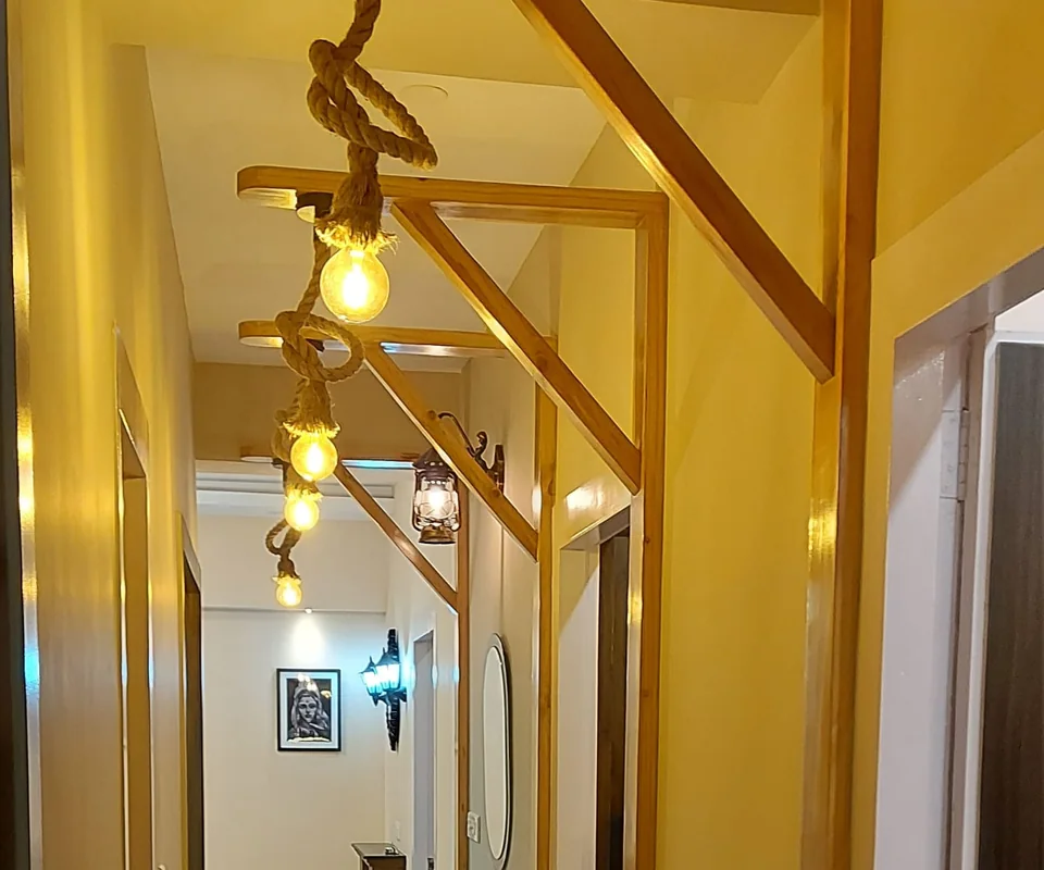 Entryway with warm lighting