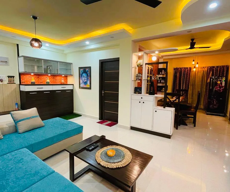 Colourful open living space