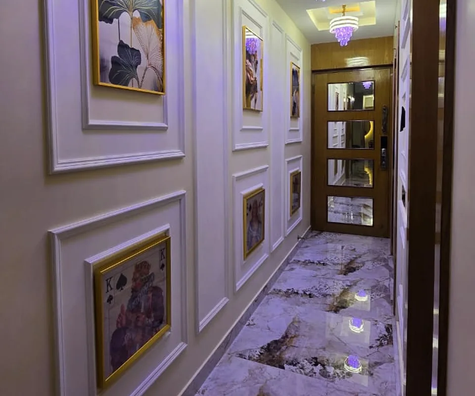 Illuminated hallway