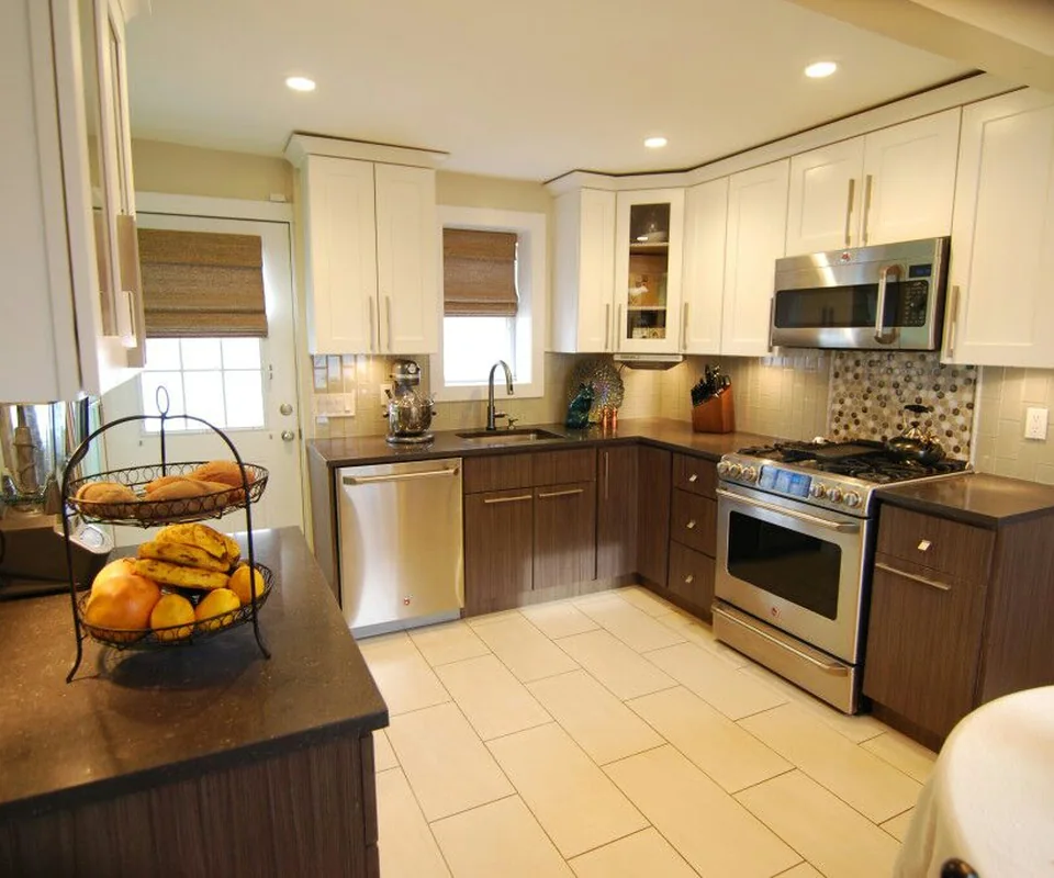 L-shaped modular kitchen